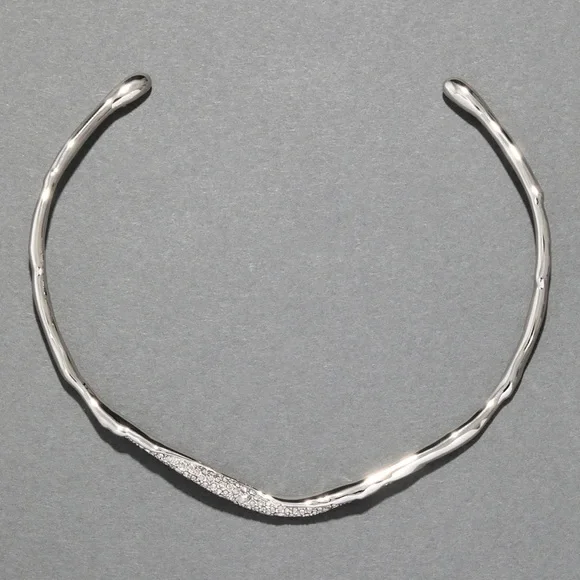 ALEXIS BITTAR • Solanales Silver Crystal Skinny Collar Necklace
